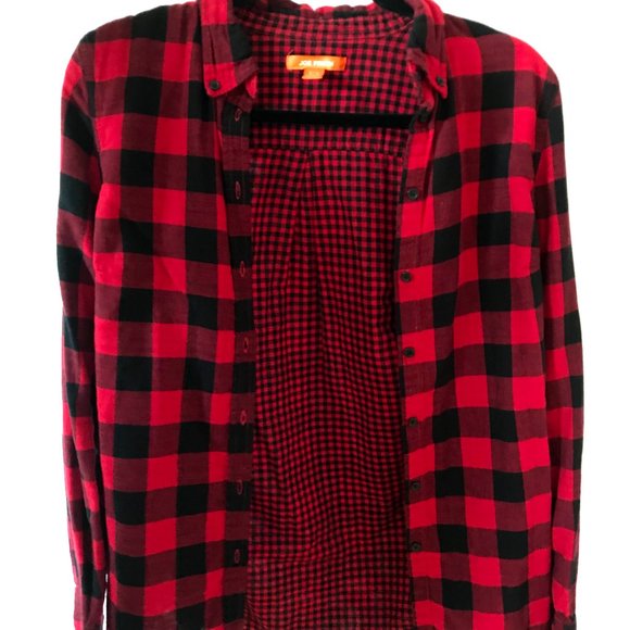 Joe Fresh Red and Black Flannel (Womens) - Picture 1 of 5